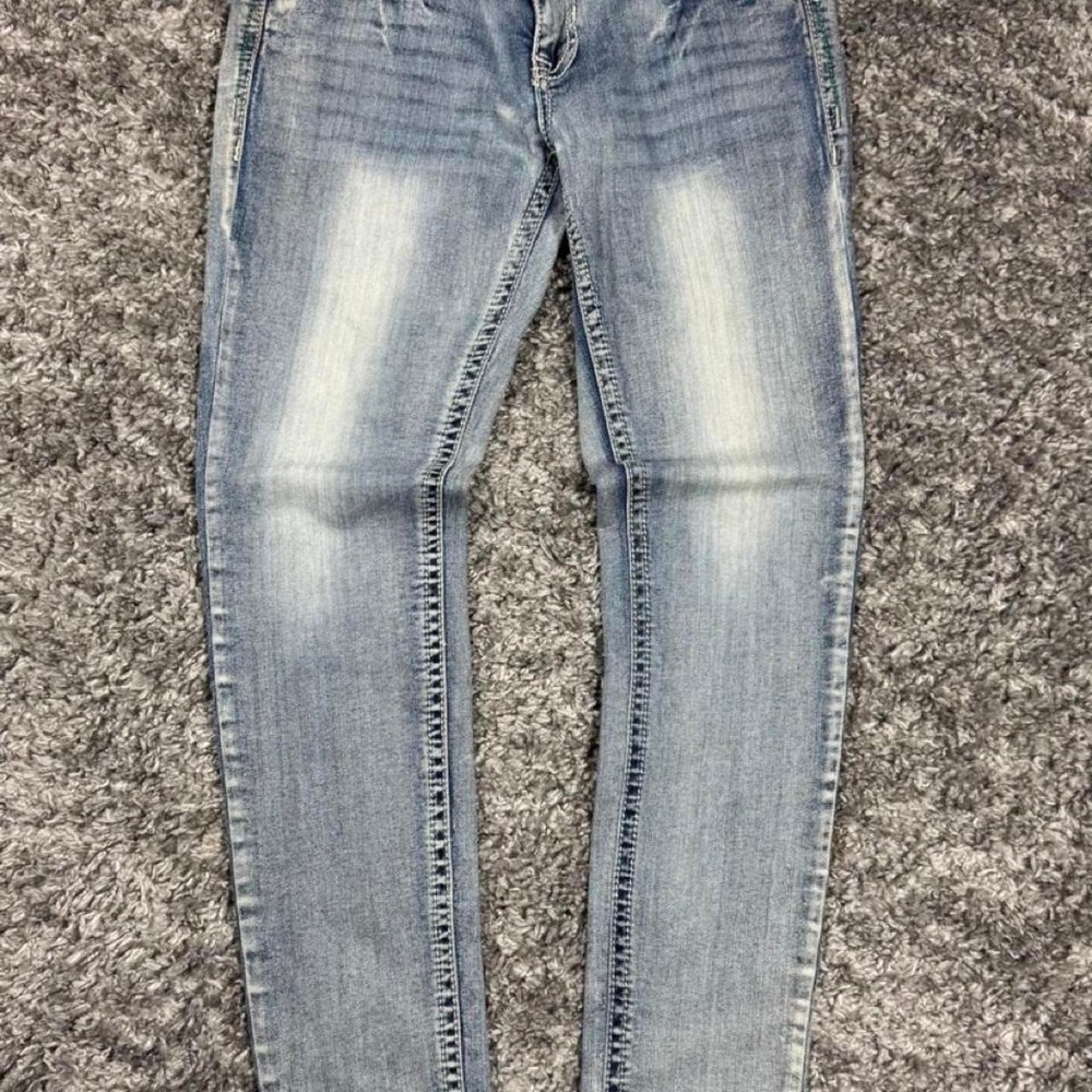 Shyanne Embellished Rhinestone Pocket Skinny Jeans Y2K Western Size 29 Regular
